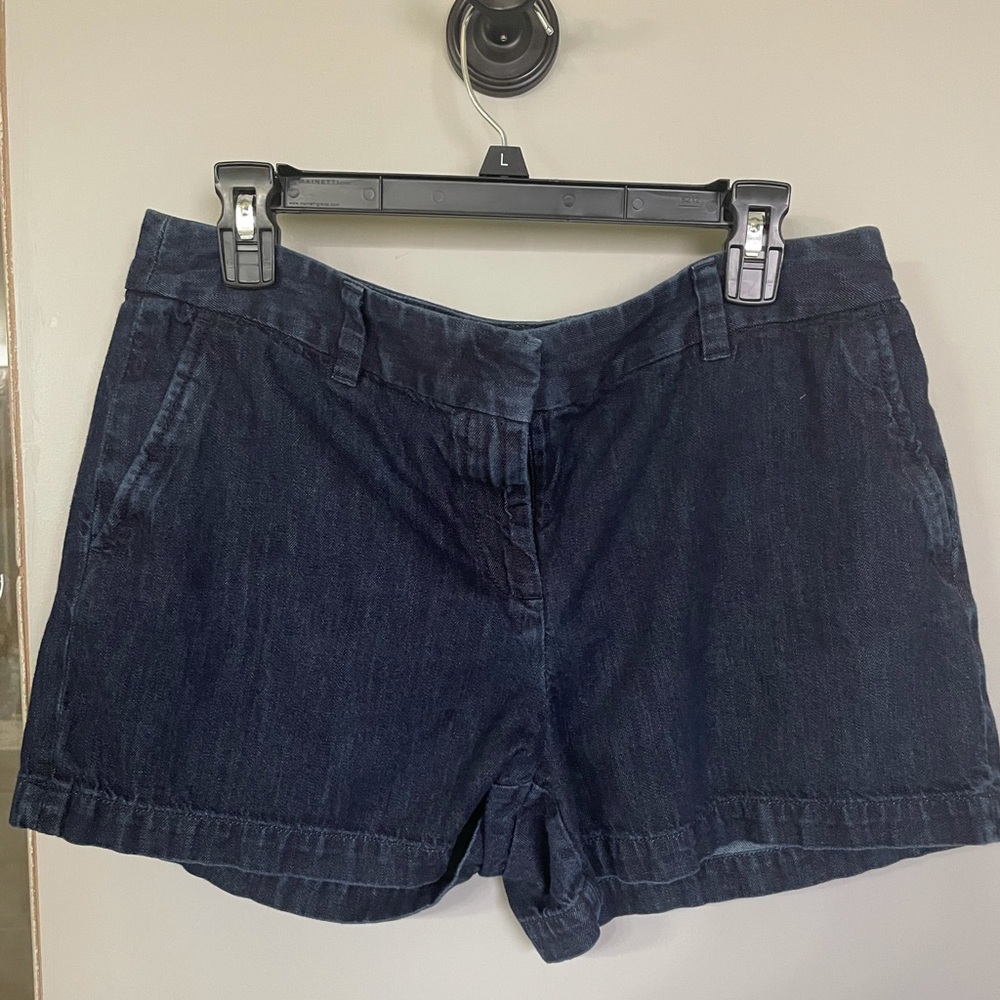4 in. Tab front Denim shorts